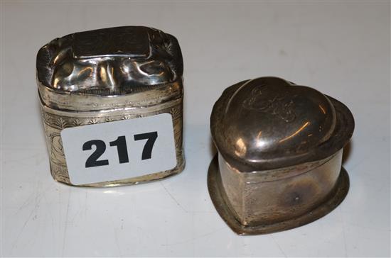 2 x silver pill boxes